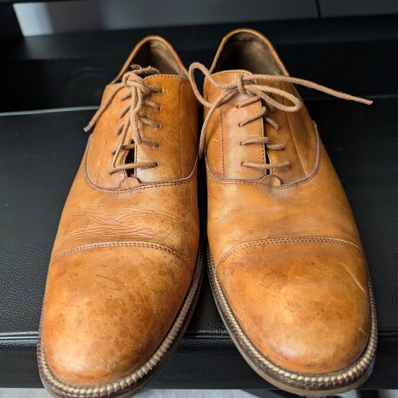 Cole Haan Men's Size 10 Leather Cap Toe Oxford Dress Shoes Brown